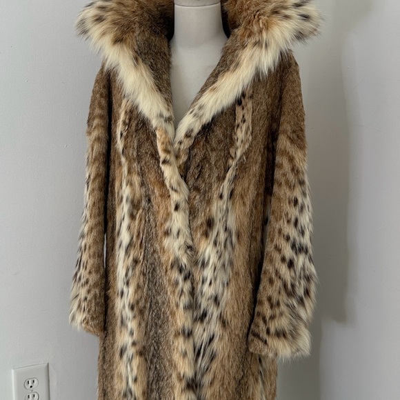 Vintage Genuine Spotted Fur Pierre Cardin Long Coat - Picture 2 of 13